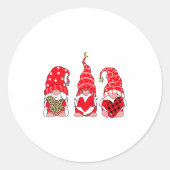 Three Gnomes Holding Heart Leopard Happy Valentine Ronde Sticker (Voorkant)