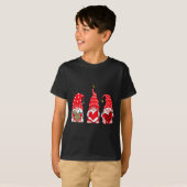 Three Gnomes Holding Heart Leopard Happy Valentine T-shirt (Voorkant volledig)