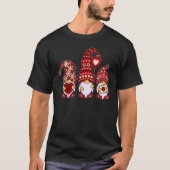 Three Gnomes Holding Leopard Heart & Plaid Valenti T-shirt (Voorkant)