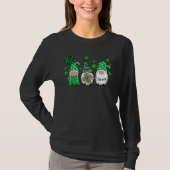 Three Gnomes Holding Shamrock Plaid Leopard St Pat T-shirt (Voorkant)
