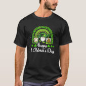 Three Gnomes Holding Shamrock Rainbow St Patrick's T-shirt (Voorkant)