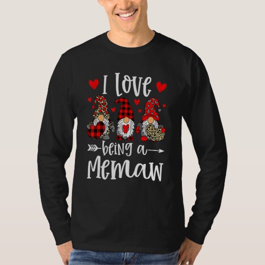 Three Gnomes I Love Being A Memaw Funny Valentines T-shirt (Voorkant)