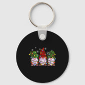 Three Gnomes Men Women Buffalo Plaid Red Christmas Sleutelhanger (Voorkant)