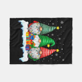 Three Gnomes Tree Lights Men Women Matching Xmas H Fleece Deken (Voorkant (Horizontaal))