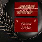 Three Golden Leaves on Maroon Counselor Therapist Visitekaartje
