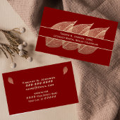 Three Golden Leaves on Maroon Counselor Therapist Visitekaartje