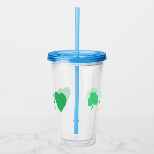Three Green Shamrock Trinity Acryl Drinkbeker (Rechts)