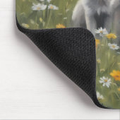 Three grey wolf pups watching for mischief muismat (Hoek)