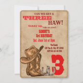 Three Haw, Western 3e verjaardag Kaart (Voorkant)
