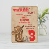 Three Haw, Western 3rd Birthday Kaart (Staand voorkant)