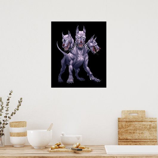 Three Headed Dog Cerberus Poster (Keuken)