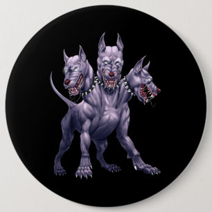 Three Headed Dog Cerberus Ronde Button 6,0 Cm