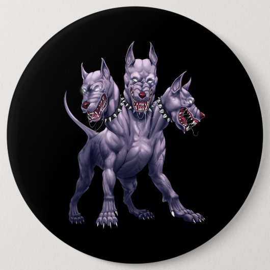 Three Headed Dog Cerberus Ronde Button 6,0 Cm (Voorkant)