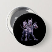Three Headed Dog Cerberus Ronde Button 7,6 Cm (Voorkant /achterkant)