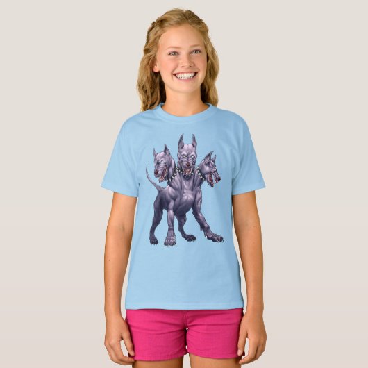 Three Headed Dog Cerberus T-shirt (Voorkant volledig)