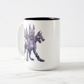 Three Headed Dog Cerberus Tweekleurige Koffiemok (Voorkant links)