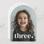 Three Heart Arched Foto 3e Verjaardag Kaart (Voorkant / Achterkant)