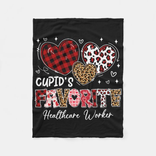 Three Hearts Cupido's Favoriete Zorgverlener Va Fleece Deken (Voorkant)