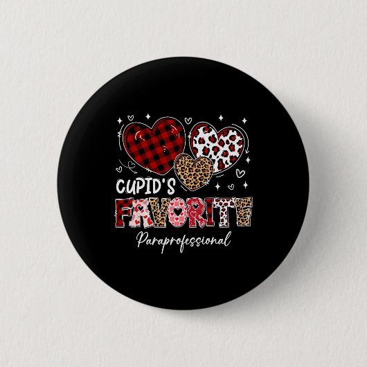 Three Hearts Cupid's Favoriete Paraprofessional Va Ronde Button 5,7 Cm (Voorkant)
