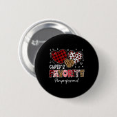 Three Hearts Cupid's Favoriete Paraprofessional Va Ronde Button 5,7 Cm (Voorkant /achterkant)