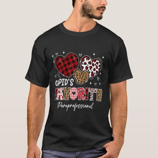 Three Hearts Cupid's Favoriete Paraprofessional Va T-shirt (Voorkant)