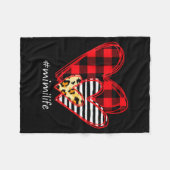Three Hearts Leopard Buffalo Plaid Mimi Life Valen Fleece Deken (Voorkant (Horizontaal))