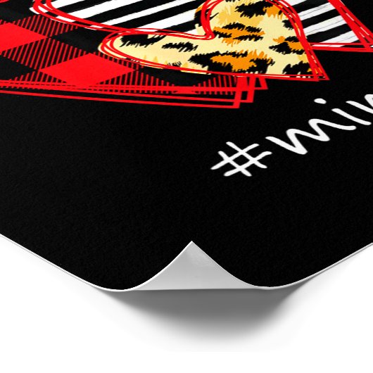 Three Hearts Leopard Buffalo Plaid Mimi Life Valen Poster (Hoek)