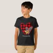 Three Hearts Leopard Buffalo Plaid Mimi Life Valen T-shirt (Voorkant volledig)