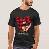 Three Hearts Leopard Buffalo Plaid Mimi Life Valen T-shirt (Voorkant)