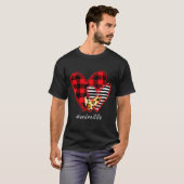 Three Hearts Leopard Buffalo Plaid Mimi Life Valen T-shirt (Voorkant volledig)