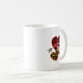 Three Hearts Leopard Buffalo Plaid Valentines Day  Koffiemok (Voorkant rechts)
