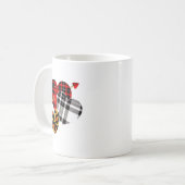 Three Hearts Leopard Buffalo Plaid Valentines Day  Koffiemok (Voorkant links)