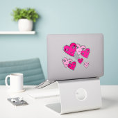 Three Hearts Sticker (Laptop op bureau)