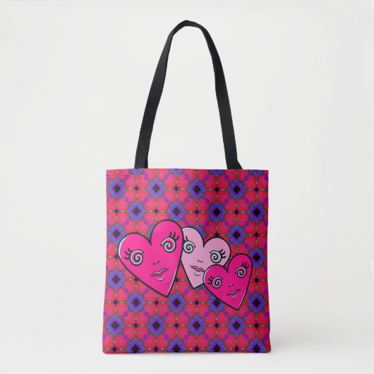 Three Hearts  Tote Bag (Voorkant)