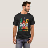 Three Hippie Gnomes, Peace Gnome, Funny Retro Tie  T-shirt (Voorkant volledig)