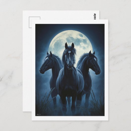 Three Horse Moon Briefkaart (Voorkant / Achterkant)