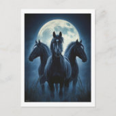Three Horse Moon Briefkaart (Voorkant)