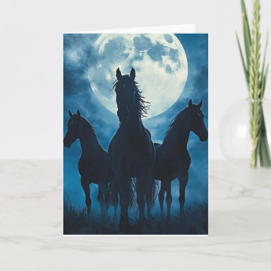 Three Horse Moon Kaart (Voorkant)