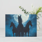 Three Horse Moon Kaart (Staand voorkant)