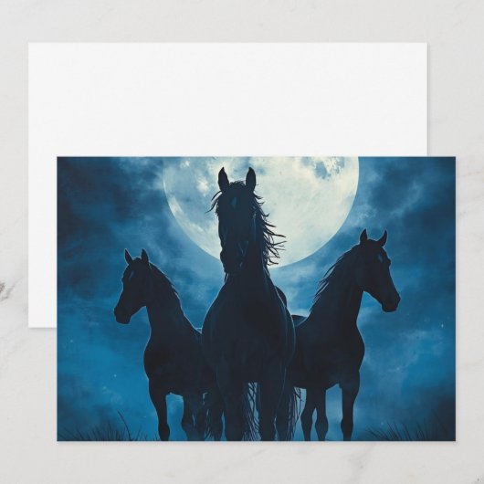 Three Horse Moon Kaart (Voorkant / Achterkant)