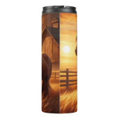 Three Horses Barn Sunset Field Thermosbeker (Achterkant)