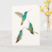 Three Hummingbirds Greeting Card Kaart (Gele Bloem)