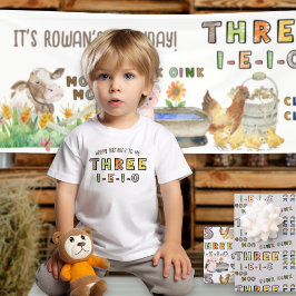 Three-i-e-i-o 3de verjaardag Boerderij kinderliedj Kinder Shirts