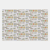 Three-i-e-i-o 3e Verjaardag Foto's en Boerderij Th Inpakpapier Vel (Voorkant)