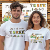 Three-i-e-i-o 3rd Birthday Boerderij Theme Parents T-shirt