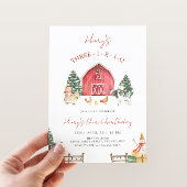 Three-I-E-I-O Boerderij Kerstfeest 3e Verjaardag Kaart