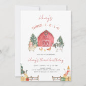 Three-I-E-I-O Boerderij Kerstfeest 3e Verjaardag Kaart (Voorkant)