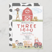 Three-I-E-I-O Boerderij Verjaardagsuitnodiging Kaart (Voorkant / Achterkant)