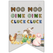 Three-i-e-i-o Boerderijdieren 3e verjaardag Vlaggetjes (Eerste vlag)