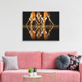 Three Impala Drink Together at Night Canvas Afdruk (Insitu (Woonkamer))